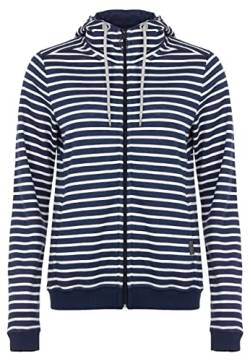 ELKLINE Damen Sweatjacke New Day | Streifen Kapuzenjacke mit Rippenbündchen 2015057, Größe:44, Farbe:darkblue - white von ELKLINE