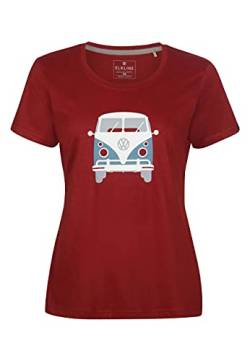 ELKLINE Damen T-Shirt Kult VW T1 Bulli Print 2041155, Farbe:syrahred, Größe:36 von ELKLINE