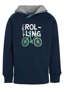 ELKLINE Kinder Hoodie Keep It | weicher Kapuzenpullover mit Fahrrad Skateboard Motiv | gefütterte Kapuze | Doppelgrößen | 3031069, Größe:116-122, Farbe:blueshadow von ELKLINE