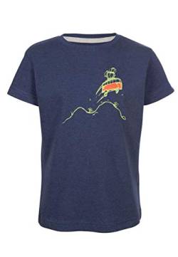 ELKLINE Kinder T-Shirt Highjump mit VW Bulli Siebdruck, Farbe:bluemelange, Größe:116-122 von ELKLINE