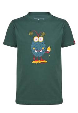 ELKLINE Kinder T-Shirt Monster | Kurzarm Unisex Shirt Comic Print Bio Baumwolle | 3041209, Größe:152-158, Farbe:Trekking Green von ELKLINE