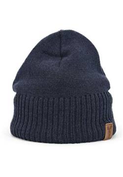 Elkline Strickmütze mit Fleece Beanie unifarben, Farbe:dunkelblau von ELKLINE