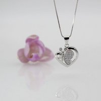 ELLAWIL Herzkette Silberkette Kette mit Herz Anhänger Damen Zirkonia Halskette Mädchen (Kettenlänge 40 cm, Sterling Silber 925), inklusive Geschenkschachtel von ELLAWIL