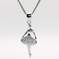 ELLAWIL Kette mit Anhänger Silberkette Ballerina Halskette Damen Kette mit Ballerina-Anhänger (Kettenlänge 40 cm, Sterling Silber 925), inklusive Geschenkschachtel von ELLAWIL