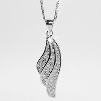 ELLAWIL Kette mit Anhänger Silberkette Damen Kette Engelsflügel Anhänger Halskette Engel Flügel (Kettenlänge 40 cm, Sterling Silber 925), inklusive Geschenkschachtel von ELLAWIL