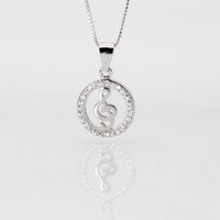 ELLAWIL Kette mit Anhänger Silberkette Damen Kette mit Notenschlüssel Anhänger Musik Halskette (Kettenlänge 40 cm, Sterling Silber 925), inklusive Geschenkschachtel von ELLAWIL