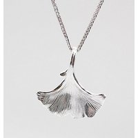 ELLAWIL Kette mit Anhänger Silberkette Kette mit Ginkgoblatt Anhänger Damen Zirkonia Halskette (Kettenlänge 50 cm, Sterling Silber 925), inklusive Geschenkschachtel von ELLAWIL