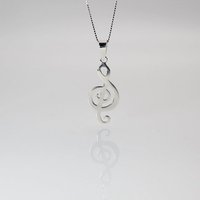 ELLAWIL Kette mit Anhänger Silberkette Kette mit Notenschlüssel Anhänger Musik Halskette Damen (Kettenlänge 45 cm, Sterling Silber 925), inklusive Geschenkschachtel von ELLAWIL