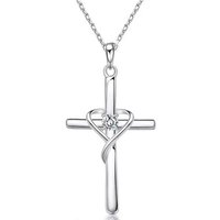 ELLAWIL Kreuzkette Damen Halskette mit Kreuzanhänger Kreuz Silberkette (Kettenlänge 40 cm, Sterling Silber 925), inklusive Geschenkschachtel von ELLAWIL