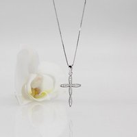 ELLAWIL Kreuzkette Silberkette Damen Kette mit Jesus Kreuz Anhänger Halskette Schmuck (Sterling Silber 925, Kettenlänge 40 cm), inklusive Geschenkschachtel von ELLAWIL