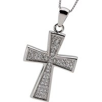 ELLAWIL Kreuzkette Silberkette Damen Kette mit Jesus Kreuz Anhänger Halskette Schmuck (Sterling Silber 925, Kettenlänge 45 cm), inklusive Geschenkschachtel von ELLAWIL