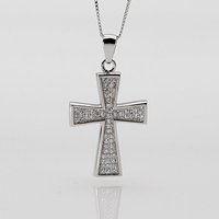 ELLAWIL Kreuzkette Silberkette Damen Kette mit Jesus Kreuz Anhänger Halskette Schmuck (Sterling Silber 925, Kettenlänge 50 cm), inklusive Geschenkschachtel von ELLAWIL