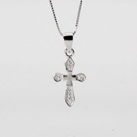 ELLAWIL Kreuzkette Silberkette Kette mit Kreuz Anhänger Damen Zirkonia Halskette (Kettenlänge 50 cm, Sterling Silber 925), inklusive Geschenkschachtel von ELLAWIL