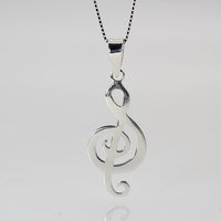 ELLAWIL Silberkette Damen Kette mit Notenschlüssel Anhänger Musik Halskette Ankerkette (Kettenlänge 40 cm, Sterlingsilber 925), inklusive Geschenkschachtel von ELLAWIL