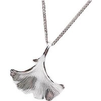 ELLAWIL Silberkette Kette mit Ginkgoblatt Anhänger Damen Zirkonia Halskette Mädchen (Kettenlänge 45 cm, Sterling Silber 925), inklusive Geschenkschachtel von ELLAWIL