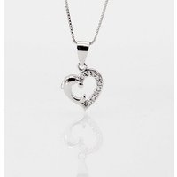 ELLAWIL Silberkette Kette mit Herz Anhänger Silber Damen Zirkonia Halskette Mädchen (Kettenlänge 50 cm, Sterling Silber 925), inklusive Geschenkschachtel von ELLAWIL