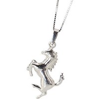 ELLAWIL Silberkette Kette mit Pferde Anhänger Damen Ankerkette galoppierendes Pferd (Kettenlänge 40 cm, Sterling Silber 925), inklusive Geschenkschachtel von ELLAWIL