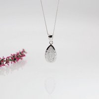 ELLAWIL Silberkette Kette mit Tropfen Anhänger Damen Zirkonia Halskette Mädchen (Kettenlänge 45 cm, Sterling Silber 925), inklusive Geschenkschachtel von ELLAWIL