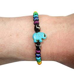 ELLU Elefanten-Armband, Regenbogen-Perlen-Armband, Armreif für Herren, Damen, Jungen, Mädchen Schmuck von ELLU