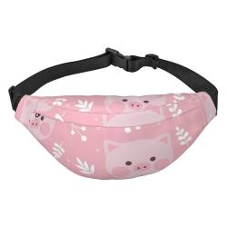 Cute Pig Crossbody Fanny Pack for Women Men Fashion Waist Pack Belt Bag for Hiking Running Travel, mehrfarbig, Einheitsgröße, Kuriertasche von ELMAIN