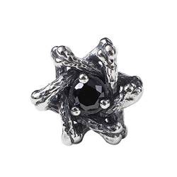 Herren Studs, Stud für Männer und Frauen 925 Sterling Silber Sechspunktstern schwarze Ohrringe Persönlichkeit Hip Hop Punk Ohrringe (Single) black von ELMAIN