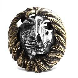 Herrennieten, Männer und Frauen 925 Sterling Silber Golden Hair Lion Ohrringe Fashion Persönlichkeit dominierter Hip -Hop -Punk -Ohrringe (Single) single von ELMAIN