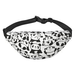 Lustige Pandas Muster Gürteltasche für Männer Modische Crossbody Fanny Pack für Frauen Hüfttasche mit verstellbarem Riemen, mehrfarbig, Einheitsgröße, Kuriertasche von ELMAIN