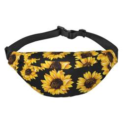 Sunflower Yellow Folwers Pattern Crossbody Fanny Pack for Women Men Fashion Waist Pack Belt Bag for Hiking Running Travel, mehrfarbig, Einheitsgröße, Kuriertasche von ELMAIN