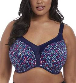 ELOMI Damen BHS Sport-BH, Blickdicht, Marineblau, Geo, 38J von ELOMI