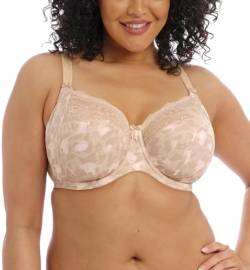 ELOMI Damen Plus Size Morgan Underwire Branded Bra with Stretch Lace BH, Mandel geröstet, 90K von ELOMI