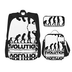 ELRoal Taschenrucksack, Bodybuilding, Evolution, bedruckt, Crossbody-Tasche, Federmäppchen, multifunktional, tragbar, Lern- und Bürotasche, Schwarz , Einheitsgröße von ELRoal