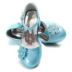 ELSA & ANNA Prinzessin Schuhe Mädchen – Prinzessin Schuhe mit 3 cm hohem Absatz – Glitzer Schuhe Mädchen – Schuhe für ELSA Kleid für Partys, Fasching, Karneval – (BLU11) von ELSA & ANNA
