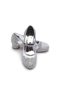 ELSA & ANNA Prinzessin Schuhe Mädchen – Prinzessin Schuhe mit 3 cm hohem Absatz – Glitzer Schuhe Mädchen – Schuhe für Elsa Kleid für Partys, Fasching, Karneval – (SIL12-SH) von ELSA & ANNA