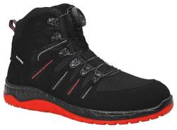 ELTEN Sicherheitsschuhe Maddox BOA Black-red Mid ESD S3, Damen und Herren, Textil, Stahlkappe, leicht, sportlich, Schwarz/Rot Schwarz,Rot 40 von ELTEN