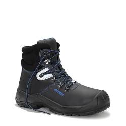 ELTEN Sicherheitsschuhe ALESSIO Steel Rubber XW Mid ESD S3, Herren, Leder, Stahlkappe, leicht, robust, Schwarz/Blau, Größe: 50 von ELTEN