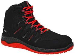 ELTEN Sicherheitsschuhe MADDOX black-red Mid ESD S3, Herren, Textil, Stahlkappe, leicht, sportlich, Schwarz/Rot, Größe: 47 von ELTEN