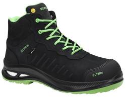 ELTEN Sicherheitsschuhe Stewart XXG Pro GTX Black-Green Mid ESD S3 HI CI, Herren, Leder, Kunststoffkappe (Leichter als Stahlkappe), leicht, klassisch, Schwarz/Grün, Größe: 43 von ELTEN