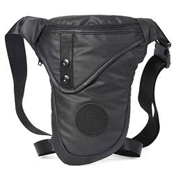 Beintasche,Beintasche Motorrad Durable Bein Taille Taschen Männer Motorrad Reiten Fall Tasche Freizeit Schulter wasserdichte Nylon Hüfte Bum Gürtel Oberschenkel Fanny Pack (Color : 2393Black) von ELTOX