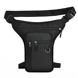 Beintasche,Beintasche Motorrad Herren-Riemen-Cross Body for Männer Gürteltasche Fanny-Pack Tropfen-Bein-Beutel ThighBag Beutel Motorrad-Reiten im Freien Sport (Color : Black) von ELTOX