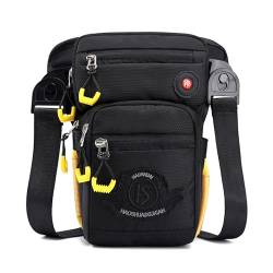 Beintasche,Beintasche Motorrad Mode Oberschenkel Drop Beinbeutel für Männer Taillenpackungen Männlich Motorrad Fahrrad Radfahren Reise Outdoor Sport Fanny Pack (Color : Black) von ELTOX