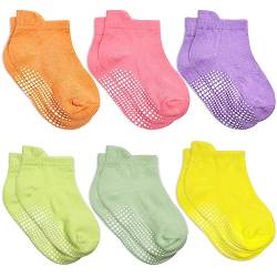 ELUTONG Baby Stoppersocken Rutschfeste, 6 Paar Kinder Anti Rutsch Grip Socken für 1-3 Jahre Kleinkinder Jungen Mädchen von ELUTONG