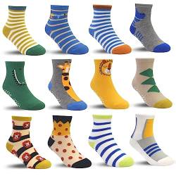 ELUTONG Stoppersocken Kinder 12 Paar Kleinkind Jungen ABS Rutschfeste Socken Antirutsch Socken Kinder Antirutsch Kinder Socken für 1-3 Jahre Jungen und Mädchen von ELUTONG