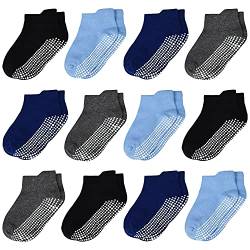 ELUTONG Stoppersocken Kinder Baby Socken 12 Paar ABS Rutschfeste Socken Kinder Antirutsch Socken für 1-3 Jahre Kleinkinder Jungen Mädchen von ELUTONG