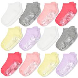 ELUTONG Stoppersocken Kinder Baby Socken 12 Paar ABS Rutschfeste Socken Kinder Antirutsch Socken für 6-12 Monate Kleinkinder Jungen Mädchen von ELUTONG