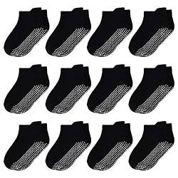 ELUTONG Stoppersocken Kinder Baby Socken 12 Paar ABS Rutschfeste Socken Kinder Antirutsch Socken für 6-12 Monate Kleinkinder Jungen Mädchen von ELUTONG
