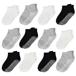 ELUTONG Stoppersocken Kinder Baby Socken 12 Paar ABS Rutschfeste Socken Kinder Antirutsch Socken für 6-12 Monate Kleinkinder Jungen Mädchen von ELUTONG