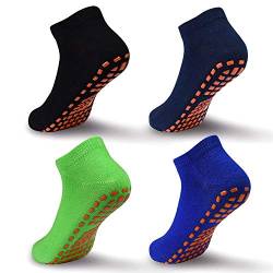 ELUTONG Trampolin Socken Kinder Antirutschsocken, 4 Paar Jungen Mädchen Rutschfeste Yoga Training Boden Socken für 2-5 Jahre Kleinkind von ELUTONG