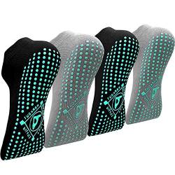 Yoga Socken Anti-Rutsch-Socken (4 Paare) für Damen Pilates, Barre, Tanz, Ballett, Kampfsport, Trampolin, Yoga，Fitness, Krankenhaus, Reha, Heim- und Körperbalance EU 35-40 von ELUTONG