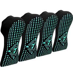 Yoga Socken Anti-Rutsch-Socken (4 Paare) für Damen Pilates, Barre, Tanz, Ballett, Kampfsport, Trampolin, Yoga，Fitness, Krankenhaus, Reha, Heim- und Körperbalance EU 41-43 von ELUTONG