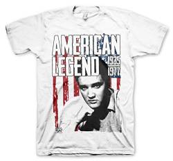 ELVIS PRESLEY Offizielles Lizenzprodukt American Legend groß & hoch T-Shirt (Weiß), 3X-Large von ELVIS PRESLEY